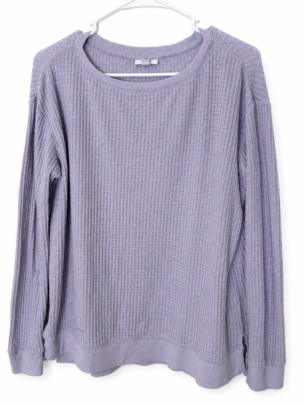 J.Jill Women’s Medium Lavender Purple Waffle Knit Long Sleeve Top